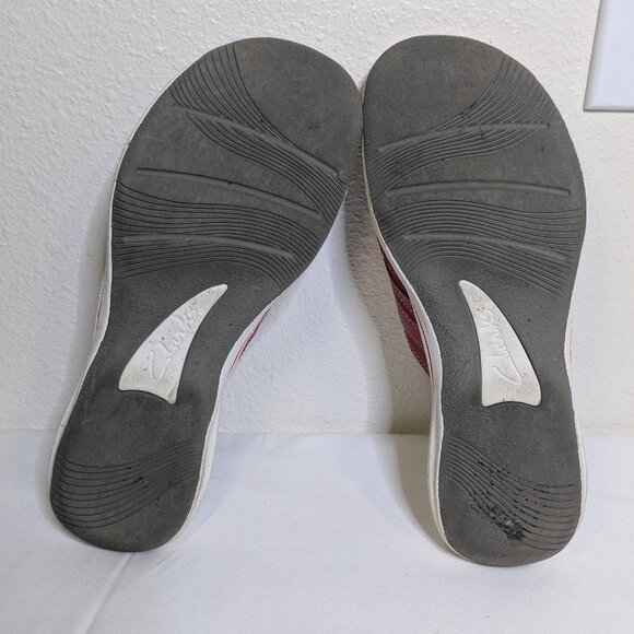 Clarks Great Condition Cloudstepper Comfy Adjustable Sandals Red Women Size 7 - Picture 4 of 6